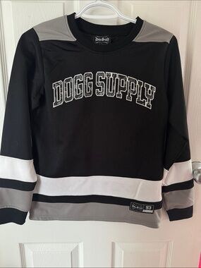 DoggSupply Kids Black & Gray Hockey-Style Jersey